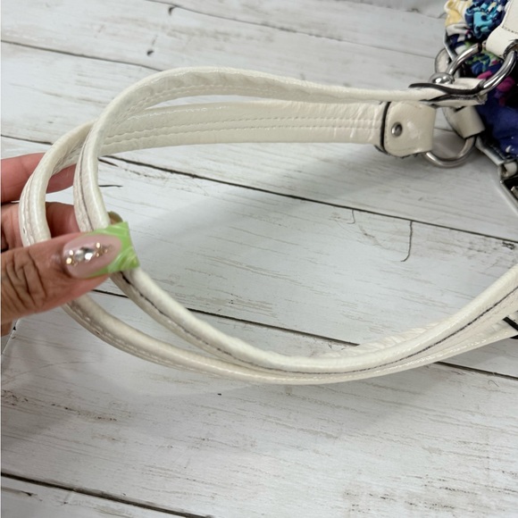 Vintage Y2K Wilsons Leather Patent Multicolored Purse Floral Shoulder Bag - Picture 8 of 16